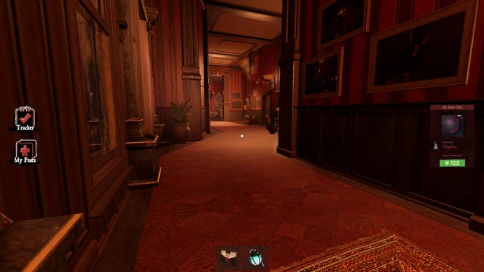 A character in Roblox walking down a hallway towards the Elevator room in The Haunt.