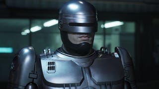 A look at RoboCop's steely face in RoboCop: Rogue City.