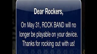 Rock Band iOS App to be unplayable after May 31