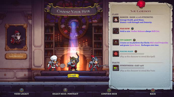 Sir Gordon the ranger’s stats in Rogue Legacy 2.