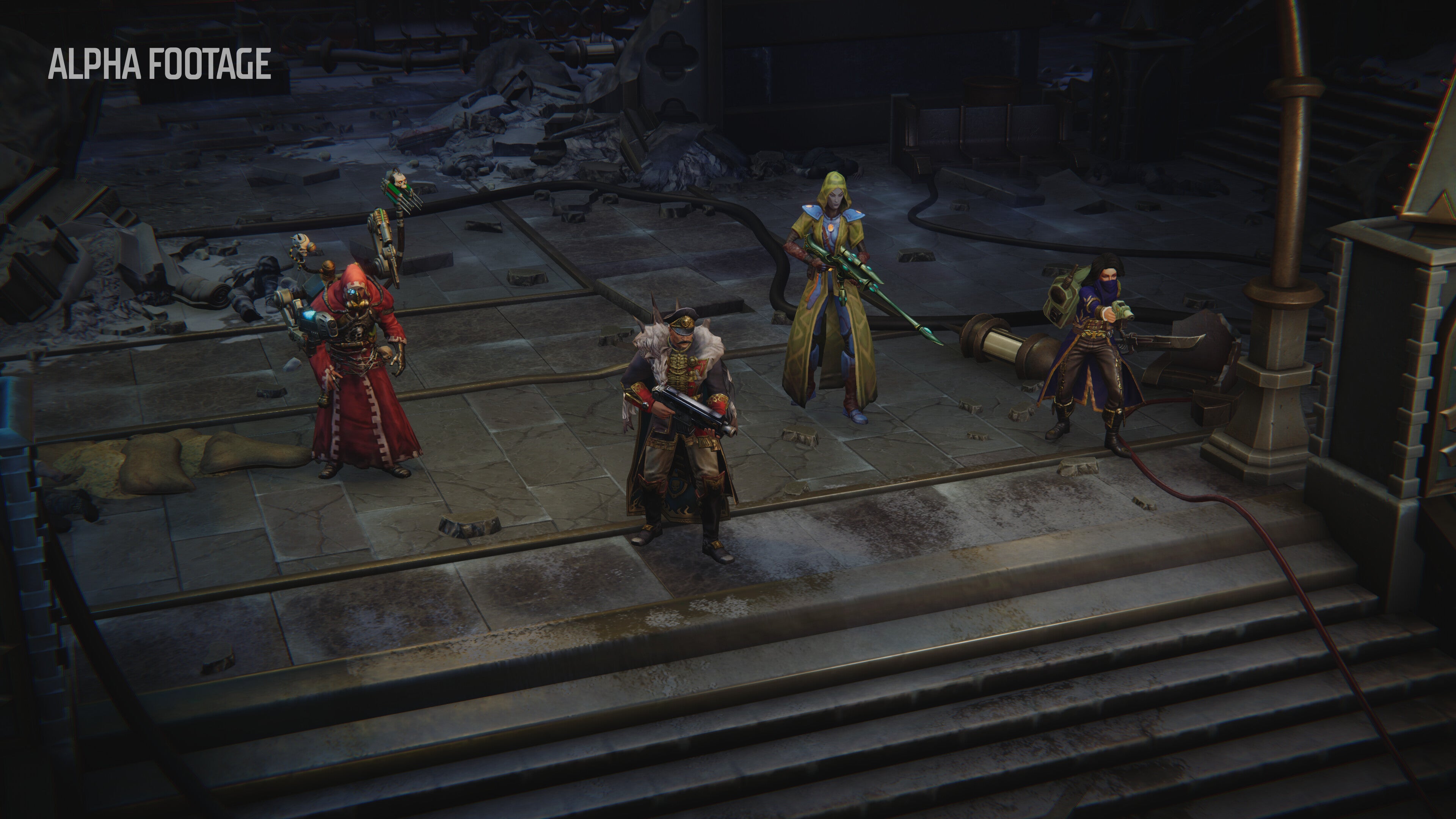 A merry band of units in Warhammer 40,000: Rogue Trader.