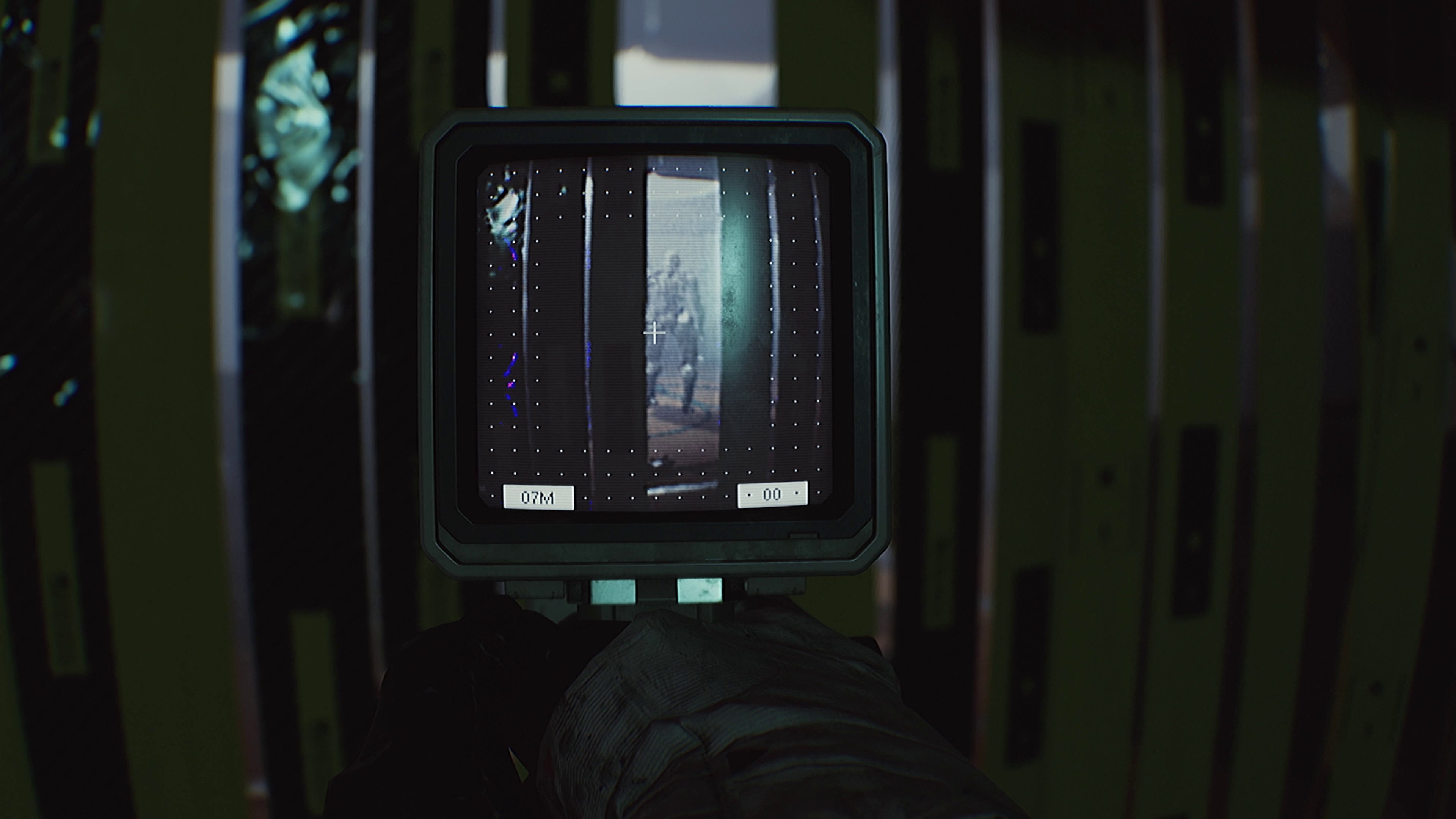 Spying on a horrible robot in a Routine screenshot.