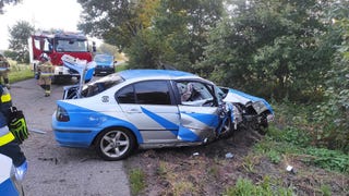Nietypowy wypadek w Golczewie. Rozbiło się słynne BMW z Need for Speed