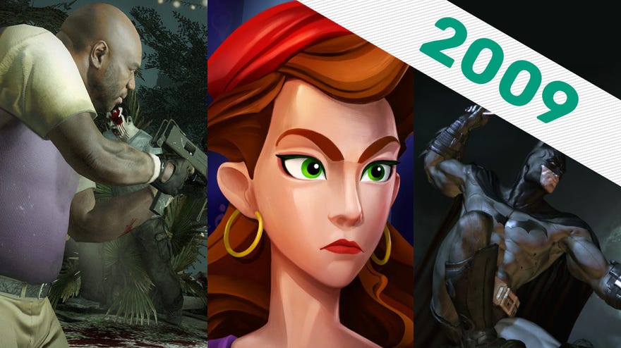 Artwork from Left 4 Dead 2, The Secret Of Monkey Island Special Edtion and Batman Arkham Asylum for the RPS Time Capsule 2009