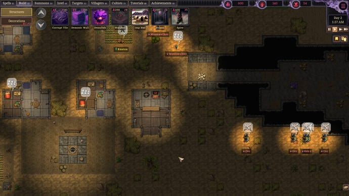 Orcs moving to attack a settlement at night in Ruinarch