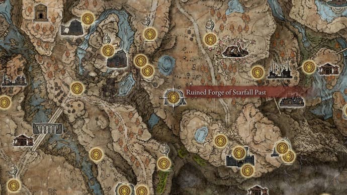 Ruined Forge of Starfall Past location in Elden Ring: Shadow of the Erdtree.