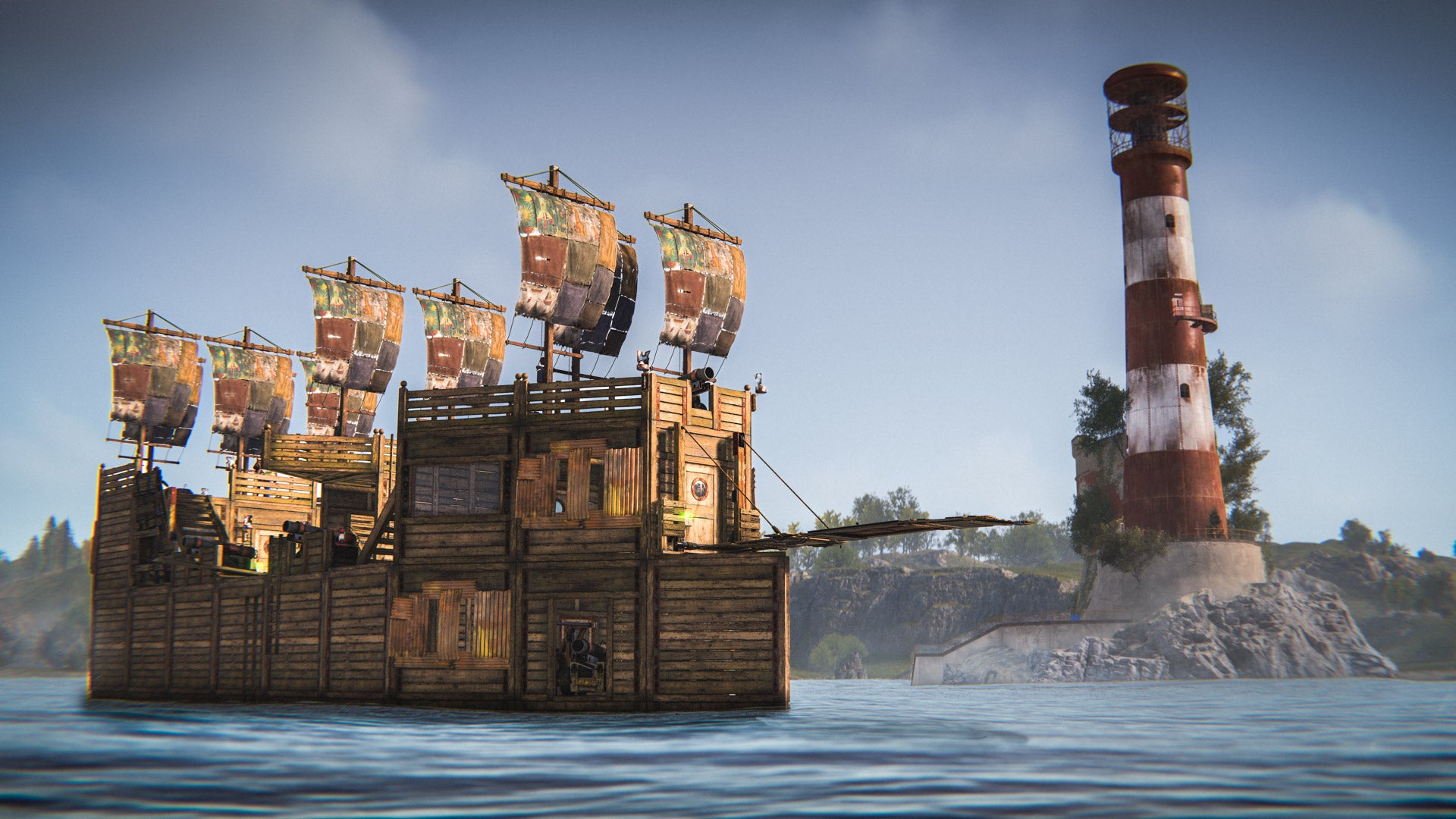 A player-built boat in Rust. - 1
