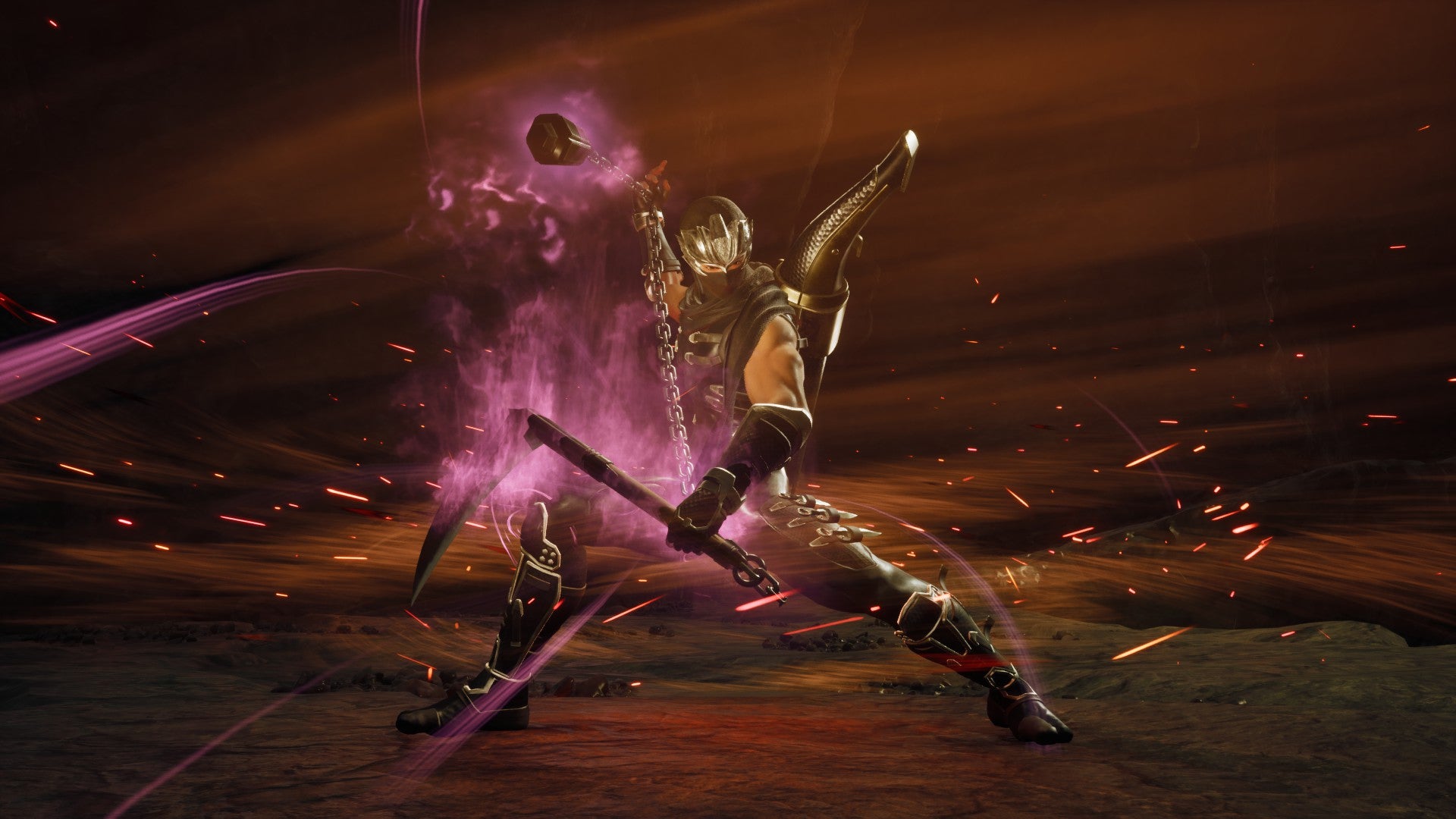 Ryu Hayabusa powers up his nunchuck weaponry in Ninja Gaiden 2 Black. - 3