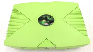 Hulk Green Xbox console with a "Hulk/Pepsi" inlay on the top