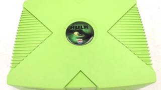 Hulk Green Xbox console with a "Hulk/Pepsi" inlay on the top