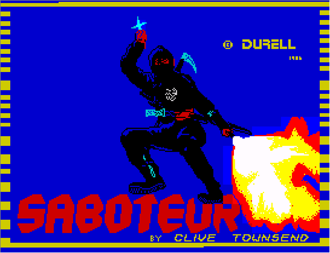 The Saboteur loading screen showing a ninja shooting flame