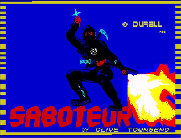 The Saboteur loading screen showing a ninja shooting flame