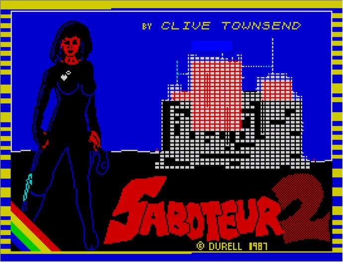 Una dama parada frente a una ciudad en esta pantalla de carga de Saboteur 2