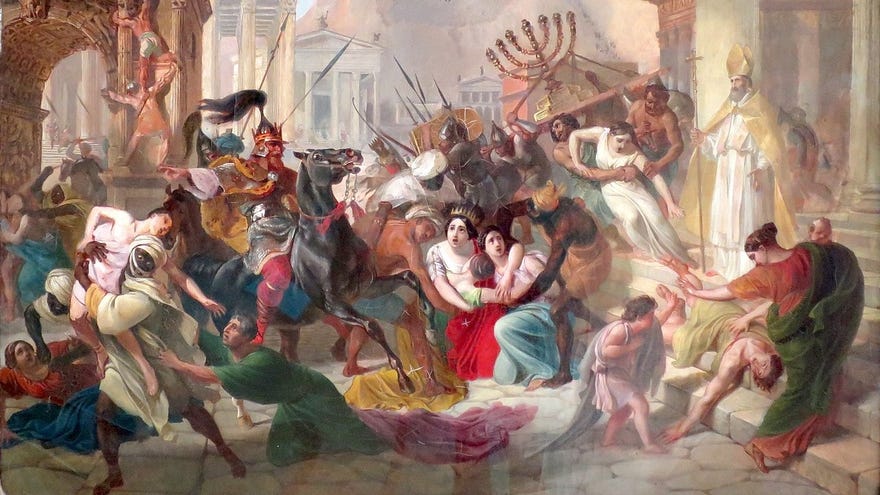 Karl Bryullov's painting of the Vandal king Genseric sacking Rome.