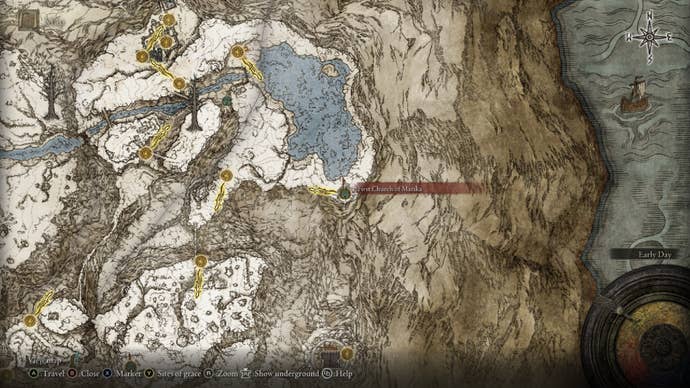 Elden Ring Sacred Tear First Church of Marika Mountaintops of the Giants map location