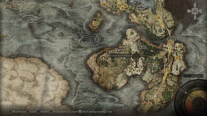 Elden Ring Sacred Tear Fourth Church of Marika Weeping Peninsula map location