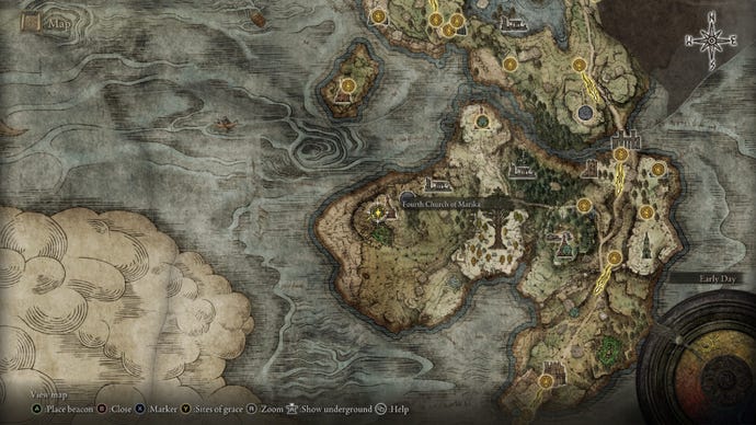 Elden Ring Sacred Tear Fourth Church of Marika Weeping Peninsula map location