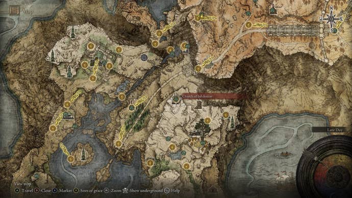 Elden Ring Sacred Tear Church of Inhibition Liurnia map location