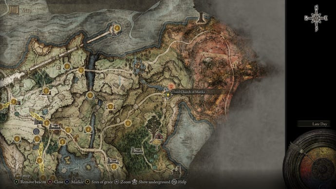 Elden Ring Sacred Tear Third Church of Marika map location