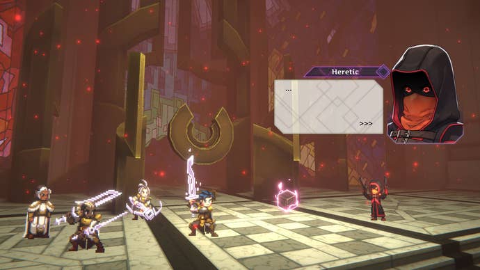 A warrior holds up a sword in a battle scene in Sacrifire