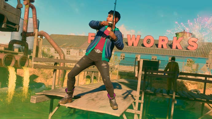 The player does a spot of fishing in Saints Row.