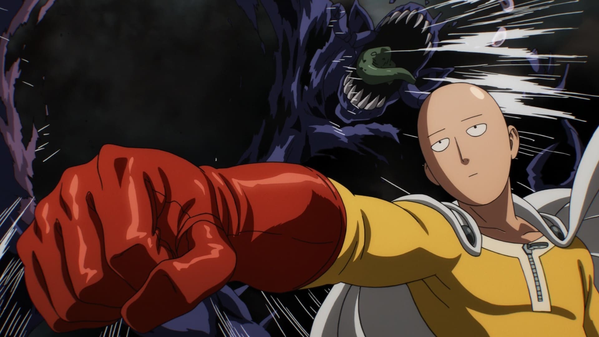 Saitama punching a monster in One-Punch Man - 3