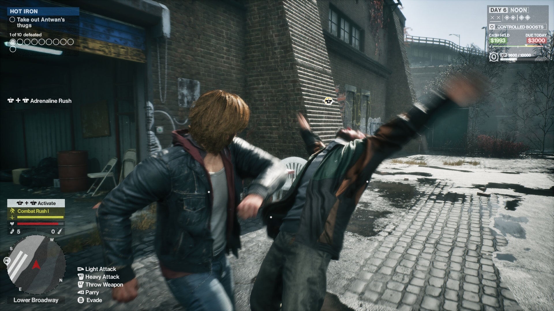 Samson punching a guy in Samson.