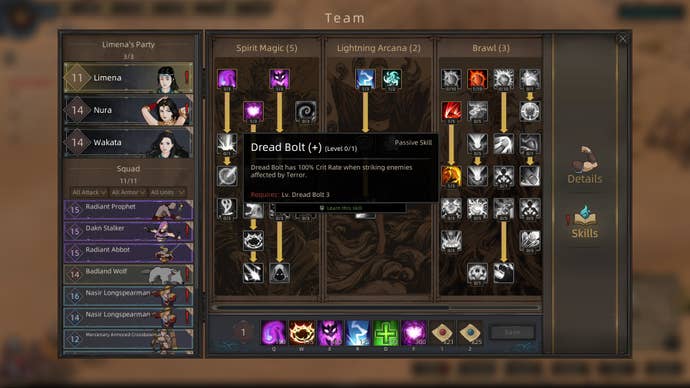 The ability screen in Sands Of Salazaar