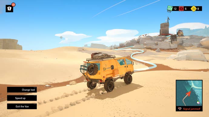 Driving across the desert in Caravan SandWitch.