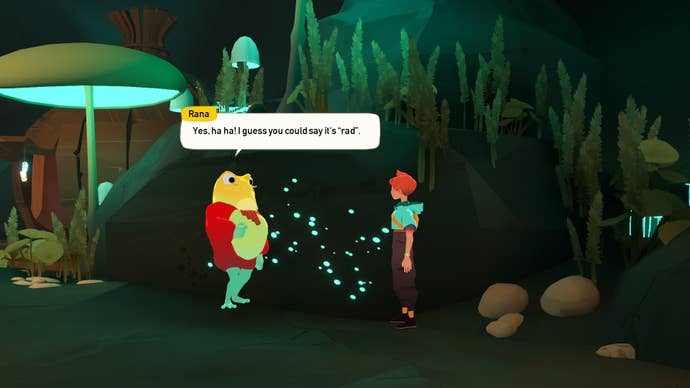 A dapper frog cracks a knee slapper in Caravan SandWitch.