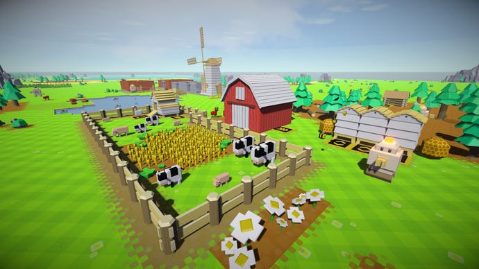 A cheery farm in Autonauts