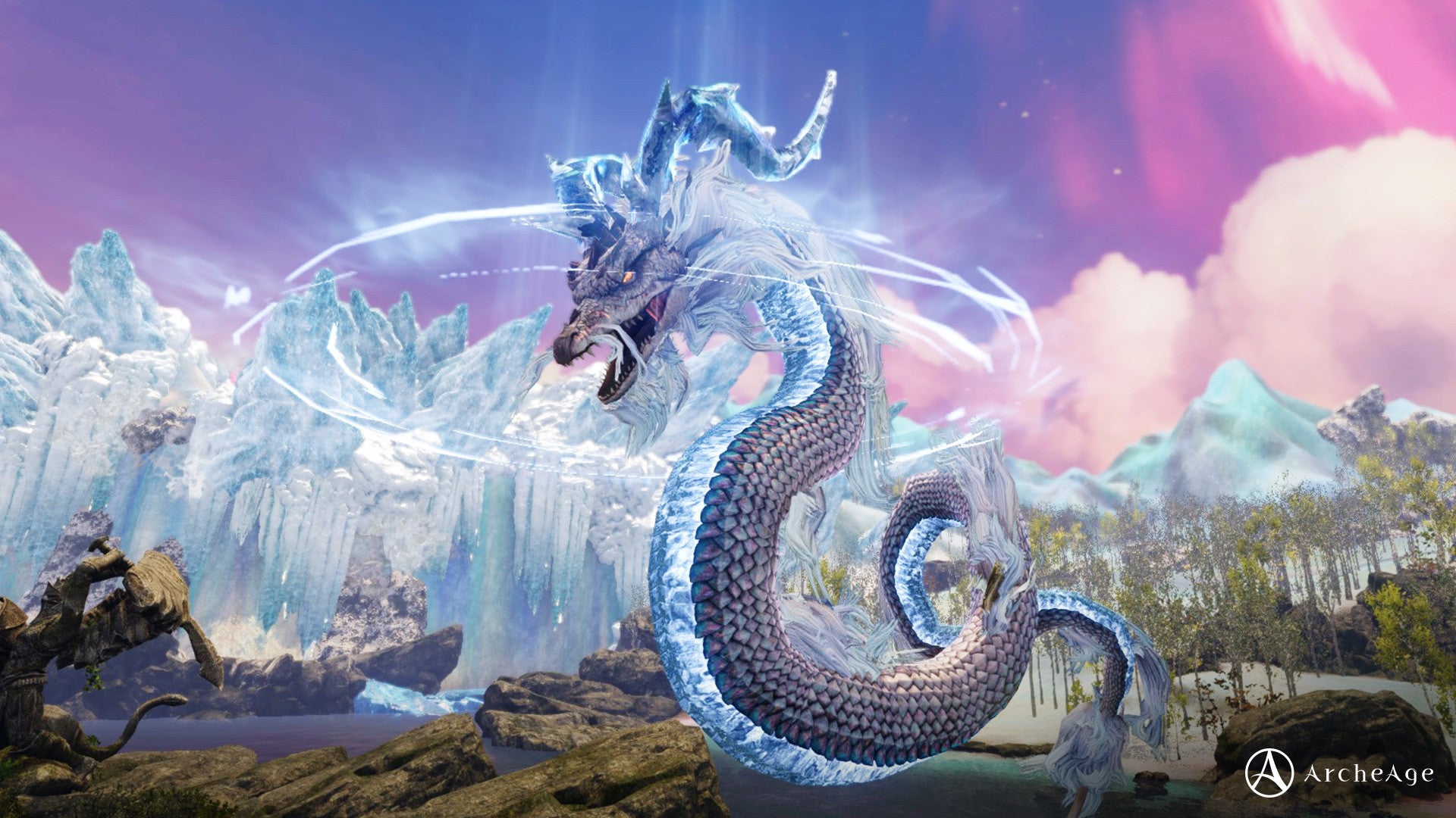 A wingless dragon rears back in Korean MMO ArcheAge. - 1