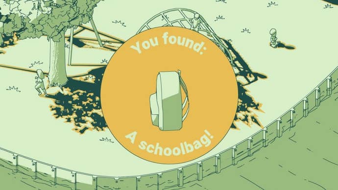 Finding a schoolbag in Schim.