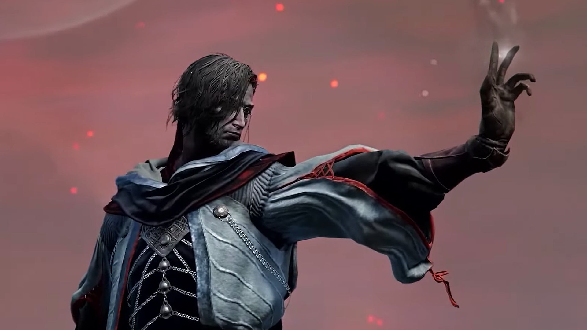 Scholar, one of Elden Ring: Nightreign's two DLC characters, raises his arm and prepares to use his Analyse ability. - 1