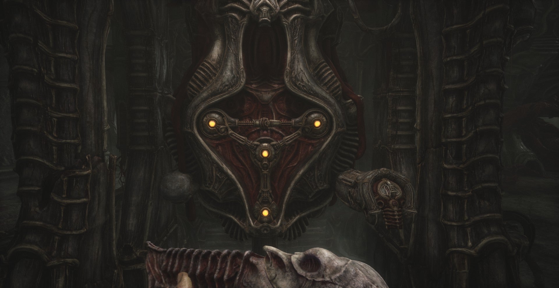 Scorn review - a strange console on the wall