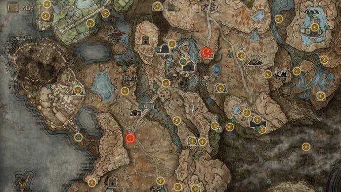 Hornsent’s location on the Elden Ring Shadow Of The Erdtree map.