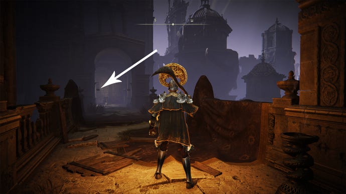 The path leading to Hornsent Grandam’s location on the Elden Ring Shadow Of The Erdtree map.