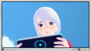 Ashley and the DAS controller, a handheld device, in this screen from Another Code: Recollection