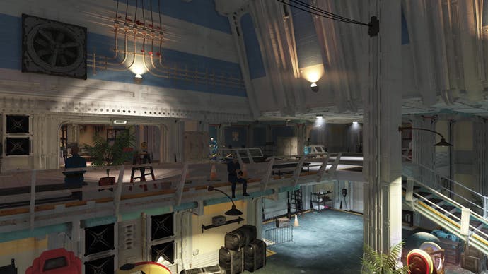 The interior of Vault 63 in Fallout 76