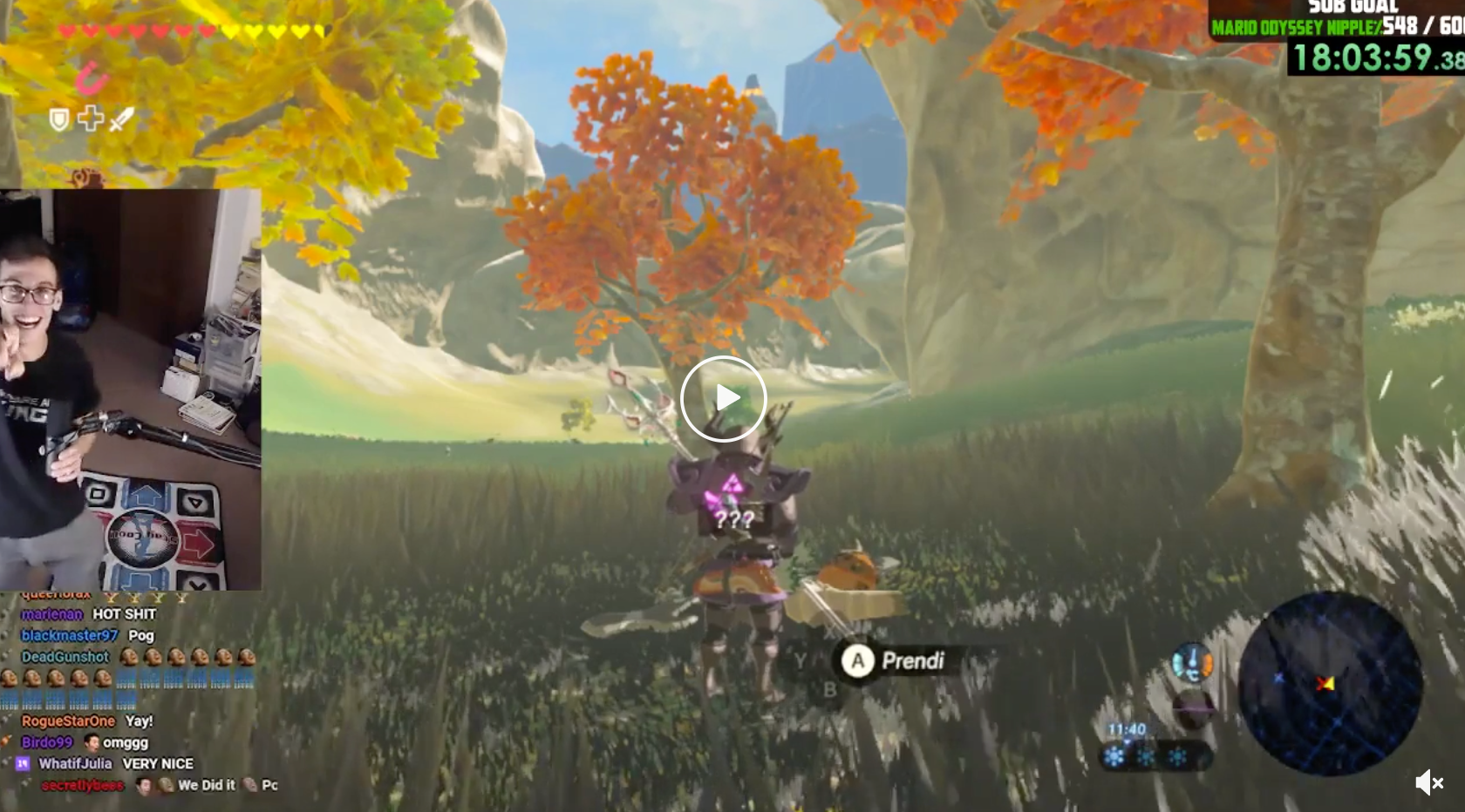 Breath of the Wild: Man defeats Blue Lynel with dance mat