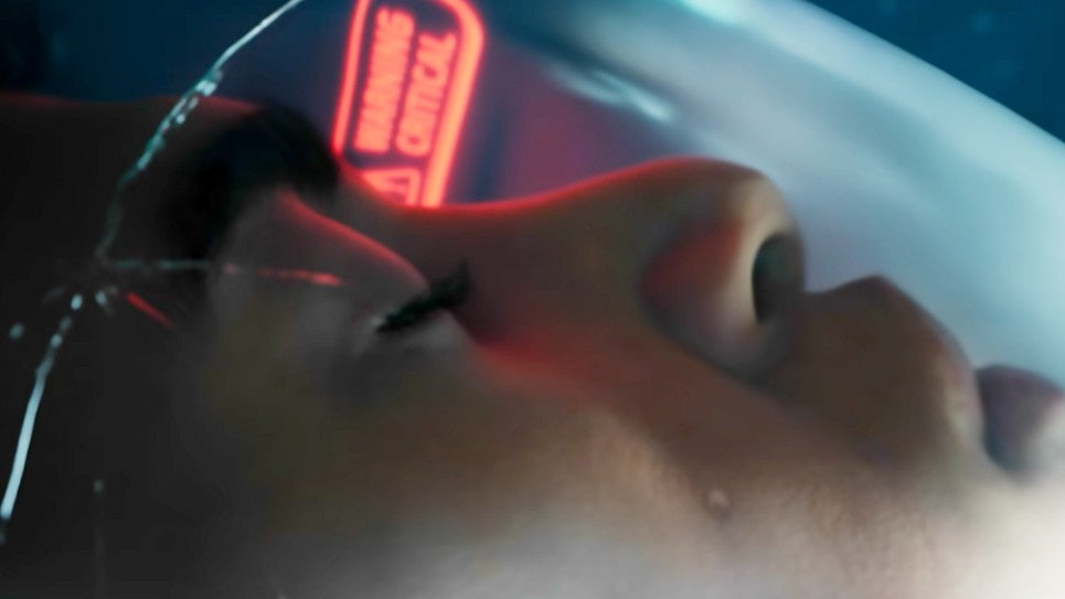 screenshot from subnautica 2 showing a character with a cracked diving mask