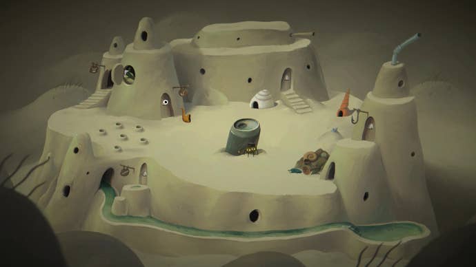 A sand castle scene in Miniatures.