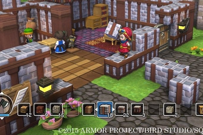 Screenshots Dragon Quest Builders tonen Minecraft-achtige interface