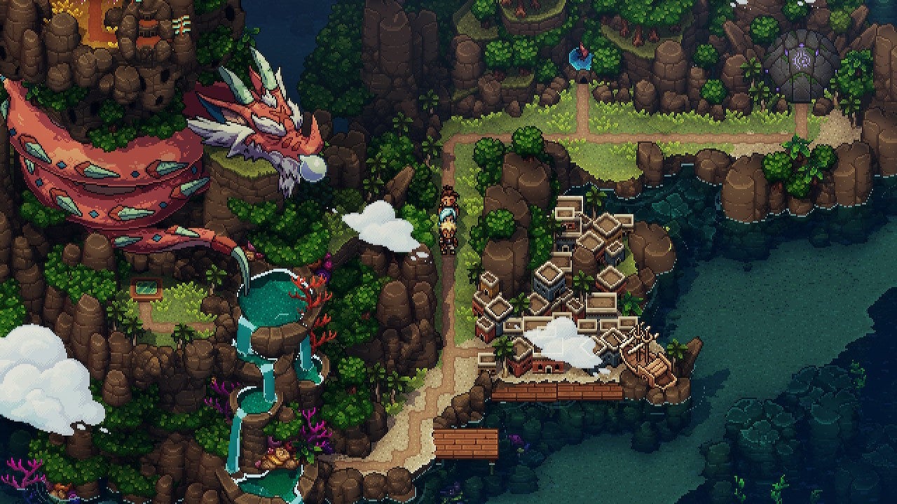 Sea of Stars view of Sleeper Island with dragon