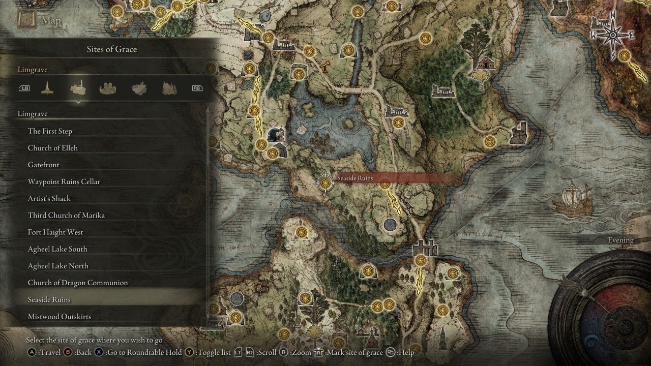 Seaside Ruins Grace in Elden Ring