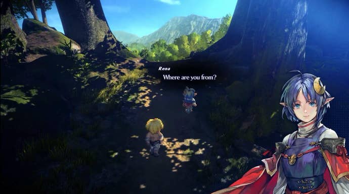 A character from Star Ocean: Second Story R asks the player "Where are you from?"