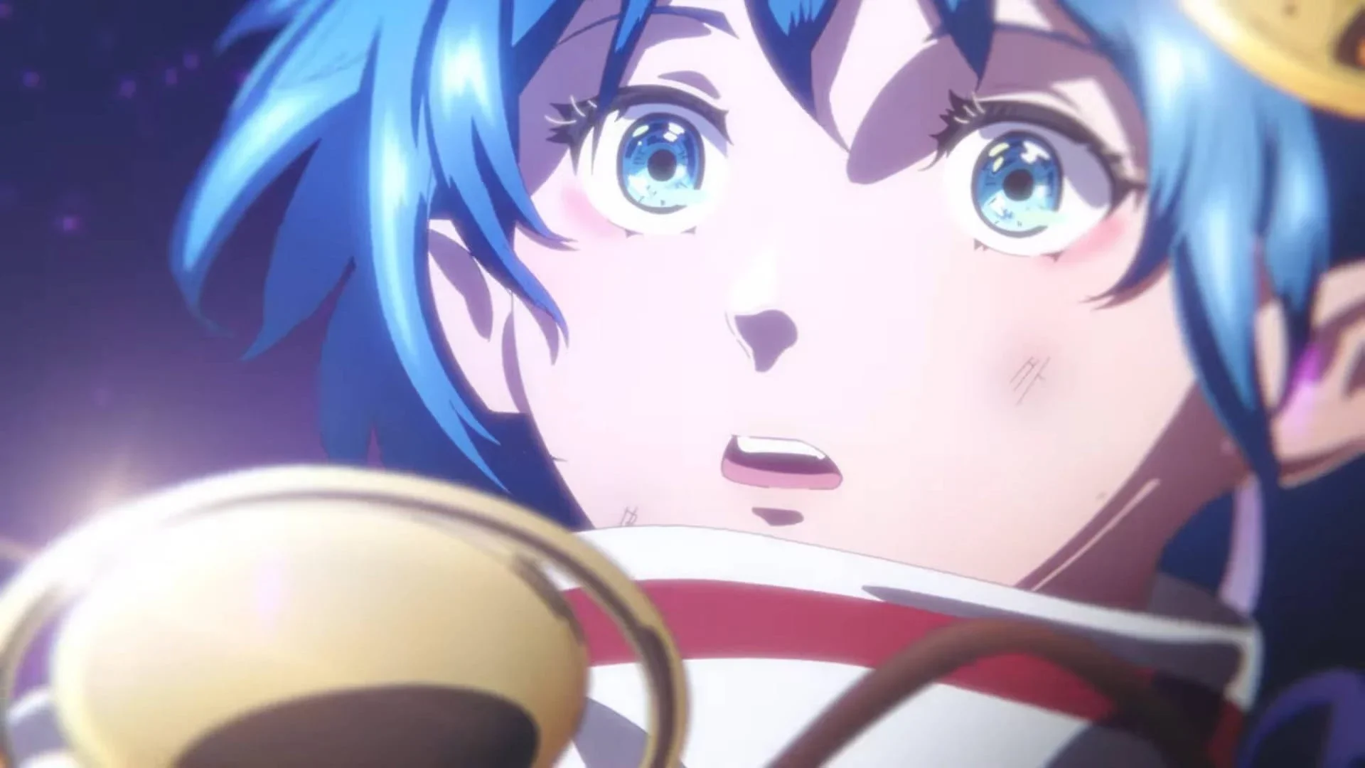 A character from Star Ocean Second Story R is shocked, face awash with white light.