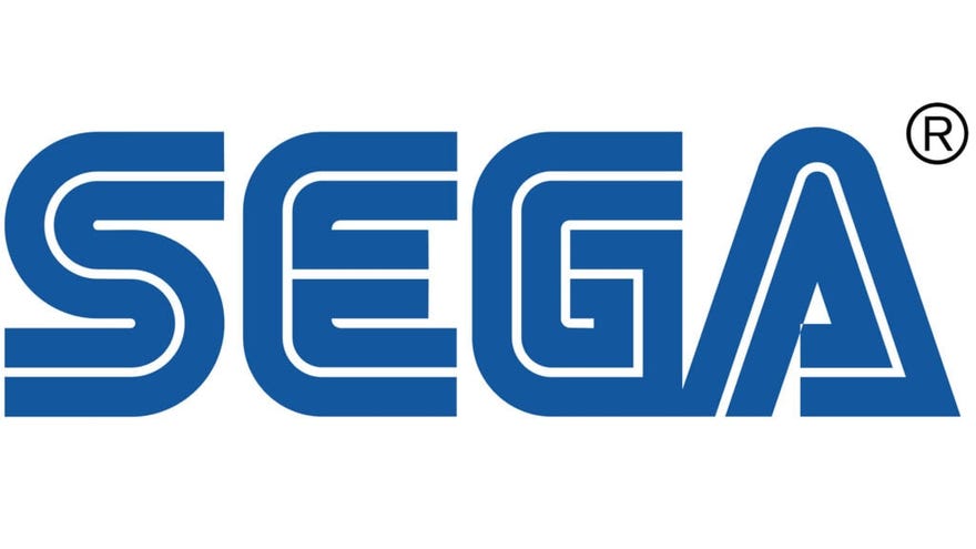 Sega's company logo in blue and white
