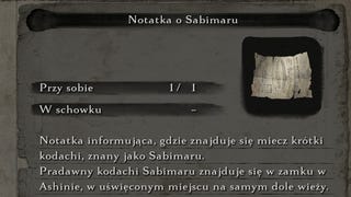 Sekiro - Notatka o Sabimaru: gdzie znaleźć