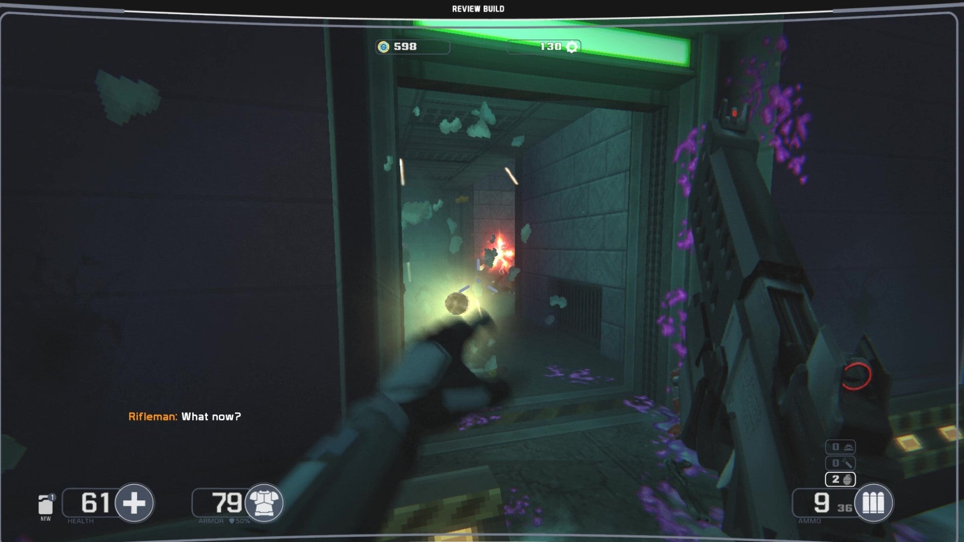 Chucking a grenade at an enemy in Selaco. - 5